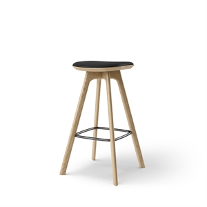 Brdr. Krüger Pauline Bar Stool H75 Oak/ Black Leather