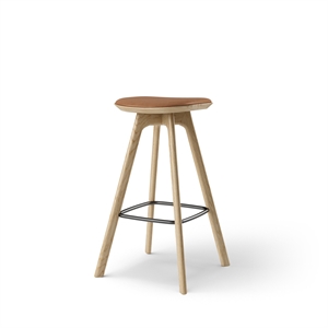 Brdr. Krüger Pauline Bar Stool H75 Oak/Brandy Leather