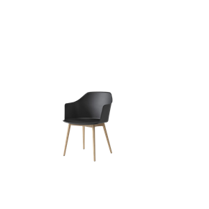 &Tradition Rely HW76 Dining Chair With Armrests Black/ Clear Lacquered Oak