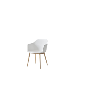 &Tradition Rely HW76 Dining Chair With Armrests White/ Clear Lacquered Oak