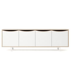 Decotique Sand -TV-taso, Valkoinen/tammi