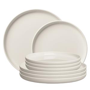Decotique BON -lautasten aloitussetti, 8 lautasen setti, norsunluunvärinen