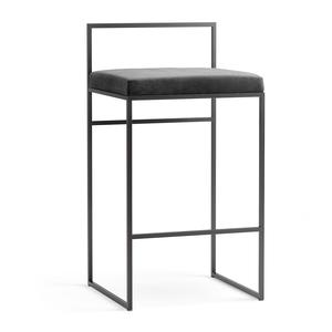 Baarituoli Selkänojalla 80 cm Musta/musta Sametti