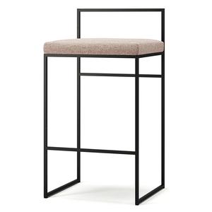 Baarituoli Selkänojalla 80 cm Musta/vaaleanpunainen