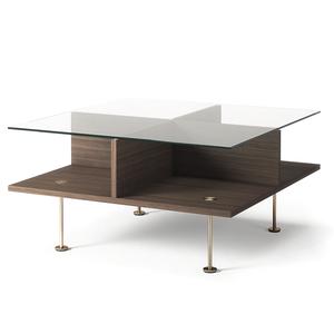 Decotique Vogue -sohvapöytä 70x70 Tumma Tammi/messinki