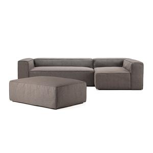 Decotique Grand 4-istuttava sohva divaani avoin pääty ja rahi oikealla, Moonwhite