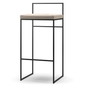 Baarituoli Selkänojalla 90 cm Musta/beige Sametti