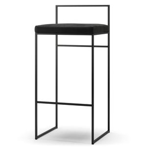 Baarituoli Selkänojalla 90 cm Musta/musta Sametti