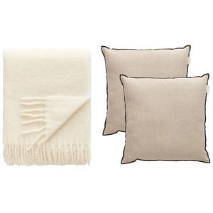 Decotique Cozy -tyynynpäällinen ja -ruutusetti beige