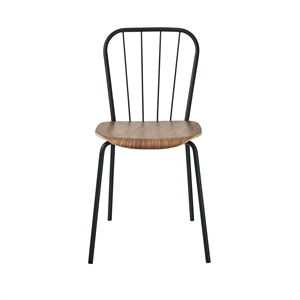 Maze Same Dining Chair Black with Walnut Seat