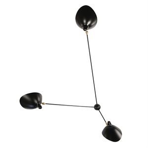 Serge Mouille Applique Araignée 3 Wall Lamp Black & Brass Fixated
