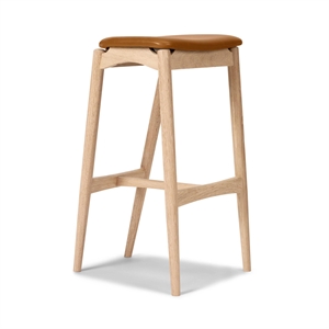 Sibast Furniture No 7 Barstool 65 Without Back White Oiled Oak/Cognac