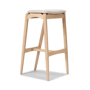 Sibast Furniture No 7 Barstool 65 Without Back White Oiled Oak/Silk Light Gray