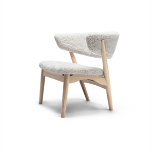 Sibast Furniture No 7 Armchair Fully Upholstered White Oiled Oak and Sheepskin Short Moonlight