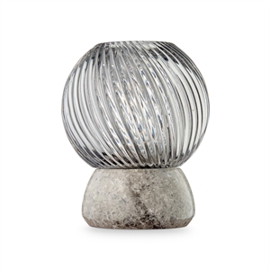 Design By Us Twist Of Marble -kynttilänjalka, Hopea/savu