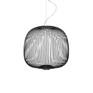 Foscarini Spokes 2 Midi -riippuvalaisin LED-valolla, Musta