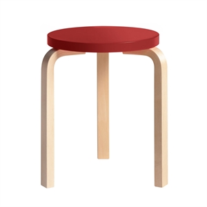 Artek Stool 60 Jakkara Koivu/Punainen