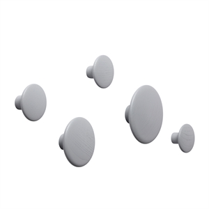 Muuto Dots Hangers Wood Gray 5 Pcs.