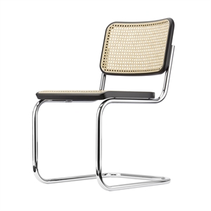 Thonet S 32 V ulokeruokailutuoli Kromi/mustaksi petsattu pyökki