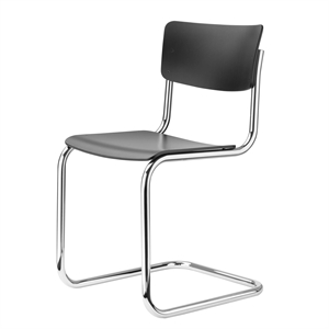 Thonet S 43 ulokeruokailutuoli Kromi/mustaksi petsattu pyökki