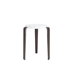 TipToe LOU Stool Recycled Plastic White/ Dark Varnished