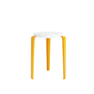 TipToe LOU Stool Recycled Plastic White/Yellow Sunflower