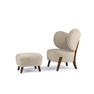 Mazo TMBO Armchair Walnut/ Sheepskin Moonlight w. Puf