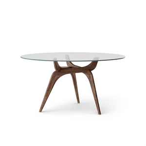 Brdr. Krüger TRIIIO Dining Table Ø135 Walnut Oiled/ Clear Glass