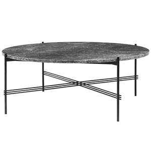 GUBI TS Coffee Table Round Ø105 Black/ Gray Emperador Marble