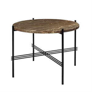 GUBI TS Coffee Table Round Ø55 Black/ Brown Emperador Marble