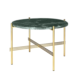 GUBI TS Coffee Table Round Ø55 Brass/ Green Guatemala Marble