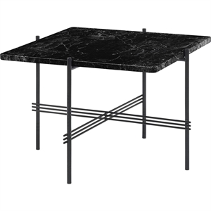 GUBI TS Sohvapöytä Neliö 55 x 55 cm Mustalla Pohjalla Ja Mustalla Marquina Marble Topilla