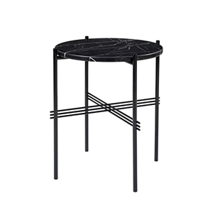 GUBI TS Side Table Round Ø40 Black/ Black Marquina Marble