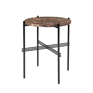 GUBI TS Side Table Round Ø40 Black/ Brown Emperador Marble