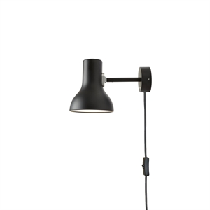 Anglepoise Type 75 -miniseinävalaisin Kaapelilla Jet Black