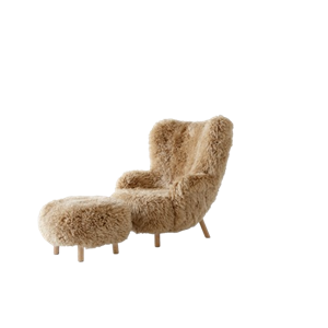 &Tradition Petra VB3 Armchair Sheepskin Honey 50/Oiled Oak Incl. ATD1 Puff