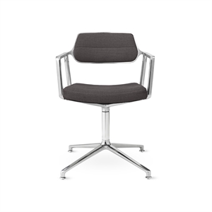 Vipp 453 pyörivä erikoisversio pyörivä tuoli liukunastalla, Tide/Tummanruskea 