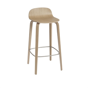 Muuto Visu Bar Stool w. Wood Base Oak H88.5