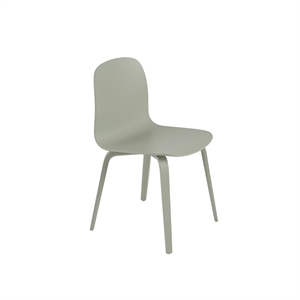 Muuto Visu ruokatuoli puisella pohjalla Dusty Green