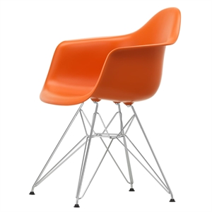 Vitra Eames muovinen DAR-ruokailutuoli RE ruosteinen oranssi/kromi