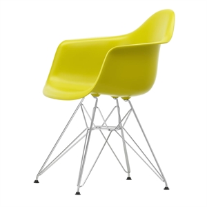 Vitra Eames muovinen DAR-ruokailutuoli RE Sinappi/kromi