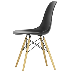 Vitra Eames Plastic DSW Dining Chair Deep Black/ Golden Maple