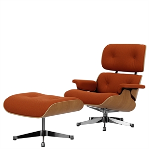 Vitra Eames -nojatuoli Ja Rahi, Calma, Konjakki/alumiini/kastanja