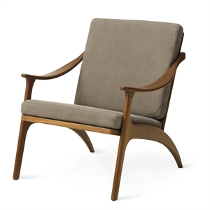 Warm Nordic Lean Back Armchair Teak/Nabuk Seppia