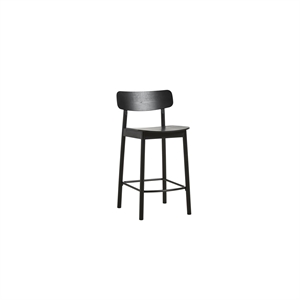 Woud Soma Counter Bar Stool Black Painted Ash